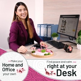 Flamingo Zen Garden Kit for Desk, Cute Japanese Flamingo Gifts for Women, Mini Zen Garden Sand Tray for Desk, Flamingos Pink Room Decor Aesthetic, Home Office Desk Decorations, Sand Therapy Kit