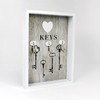 COM-FOUR® Wooden Key Cabinet with 3 Key Hooks, 25 x