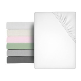 BEAUTEX Microfibre Fitted Sheet, Lightweight and Soft Premium Quality (90 x 200 x 30 cm, White)