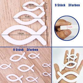 ENYACOS 58 Pieces Wooden Fish Communion Decoration, Confirmation Decoration, Christening Decoration, Table Decoration, Confirmation Communion Decoration, Boy Confetti Communion Decoration Girls (A)