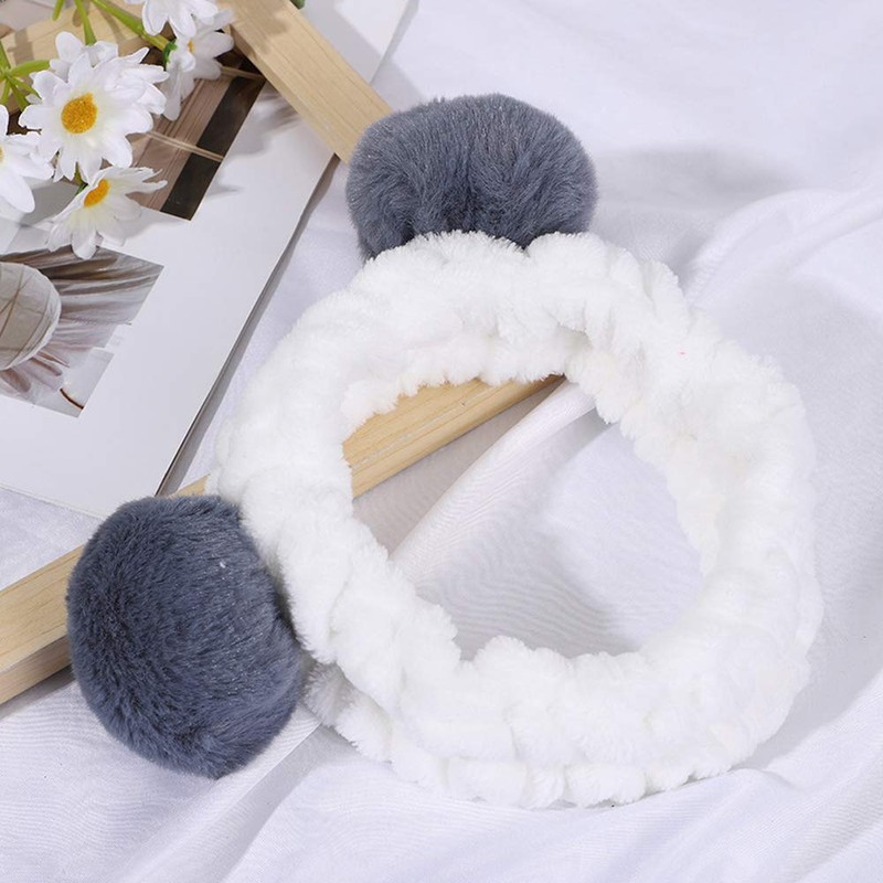 Cute Animal Panda Hair Band, Face Washing, Soft, Water Absorbent,