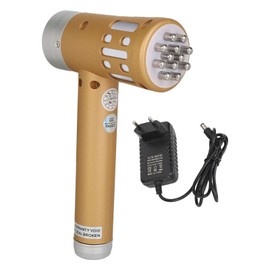 3 in 1 650nm Handheld Infrared Light Wand 5 Gears 3 Bioelectric Modes Hot Compress Soreness Relief Red Infrared Light 100‑240V Gold EU Plug