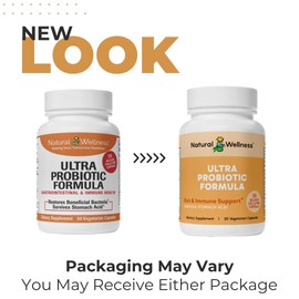Natural Wellness Ultra Probiotics – 35 Billion CFUs with Prebiotics for Digestive & Immune Support – 1-Month Supply, No Refrigeration Required