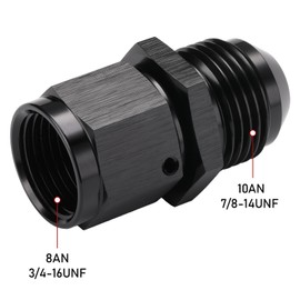 8AN Female Swivel to 10AN Male Flare Expander Fitting Adapter Aluminum Black