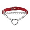 Eigso Punk Gothic Necklace Chains and Heart PU Leather and
