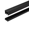 1/4" Panel Sliding Door Track - 48" Black Plastic Upper