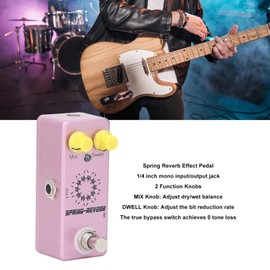 Spring Reverb Effect Pedal, Aluminum Alloy Guitar Effect Pedal with LED Indicator for Performance