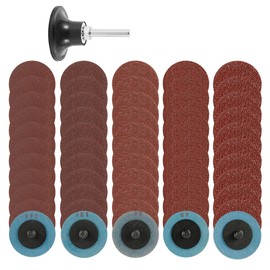 Dandelionsky 51 Piece 2 Inch Roll Lock Quick Change Sanding Discs Kits Surface Conditioning Sanding Disc Pads with Roloc Disc Pad Holder 36/60/80/120/240 Grit