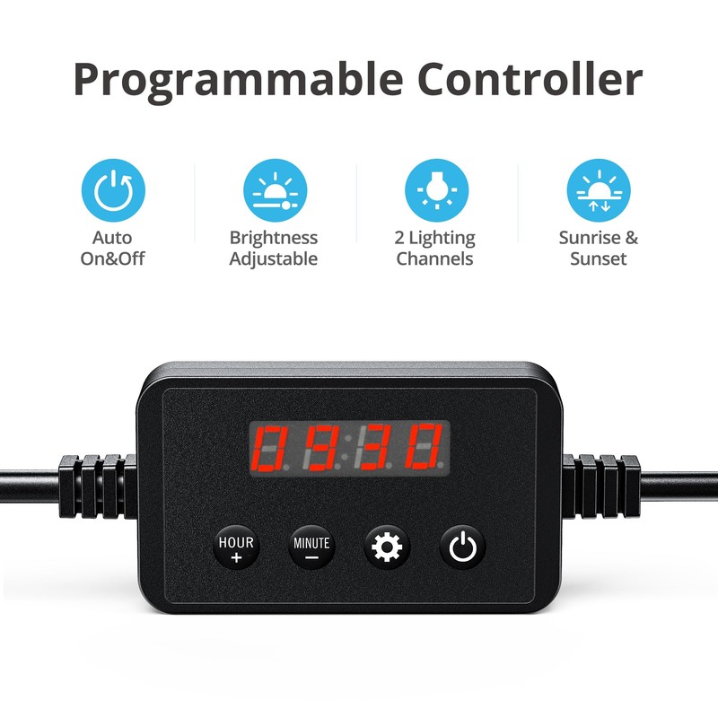 NICREW ClassicLED Plus LED Aquarium Light with Timer, 27 Watts,