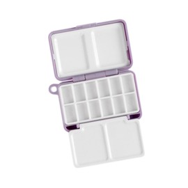 Colaxi Watercolor Palette Case Travel with Mixing Area with Lid Mini Paint Box Gouache Mixing Tray for Graffiti Nail Art Acrylic Painting, Portable 12 Colors Paint Palette Box for Adults Kids, Violet