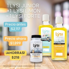 Lysi Omega-3 Paquete Familiar Cpsulas Forte 90 Pzas, Aceite de Higado de Bacalao Junior  Aceite de Higado de Bacalao Adulto Menta-Limn.               