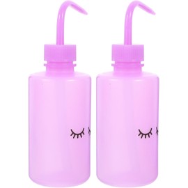 SEWACC 2piezas Botellas de Lavado para Pestañas de Botella de Limpieza Flexible Boca Curva para Limpieza de Pestañas