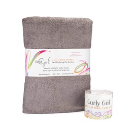 Curly Girl Microfiber Towel and Root Lifting Double Prong Clips (Gray)
