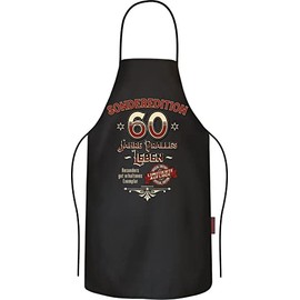 RAHMENLOS Barbecue Apron Cooking Apron Kitchen Apron 60th Birthday Gift Pure Cotton, Special edition