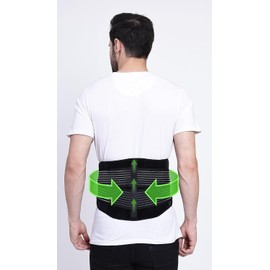 Lower Back Support Belt for Women and Men with Adjustable Bands (Universal Size) - Breathable Lower Back Brace for Pain, Sciatica and Scoliosis - Black Lumbar Support Belt for Muscle Stress (1 PC)