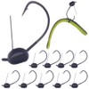 Weedless-Weighted-Wacky-Rig-Hooks-for-Bass-Fishing-Wide-Gap-Worm-Hook-Jig-Heads 10 Pack (1/16oz (1.8g)-10 Pack, 1/0 Hooks)