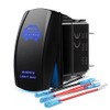 MICTUNING LS081502JL Backlit Bumper Lights, Rocker Switch Kit, On/Off LED Light, 20A, 12V, Toggle, Blue
