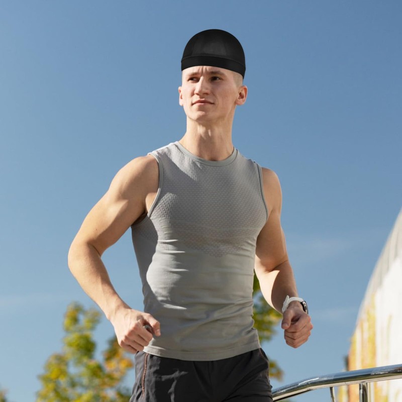 Hpmjz 3 Pcs Stocking Wave Cap Silky Elastic Band Cap