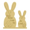 3D Big and Little Rabbit Cutout Unfinished Wood MDF Shape