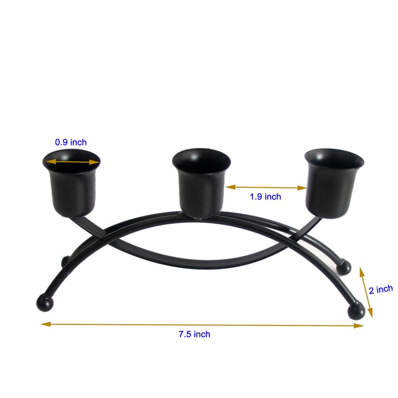 2 Pack Iron Candle Holder with Three Holes, Suitable for