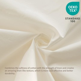 BISELINA French Linen Bed Skirt with Pleated Frills 22-Inch Tailored Drop Natural Flax Cotton Blend Dust Ruffle Soft Cozy Farmhouse Bedding (22" California King, Ruffle White)