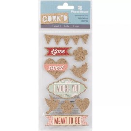 Paperhouse Productions Love & Birds  Cork Stickers DIY Crafts Scrapbook Planner Embellishments