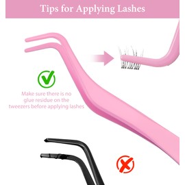 Pack of 2 Eyelash Curlers for Lashes, Eyelash Tweezers with Eyelash Comb and Non-Slip Stainless Steel Handle, Precision Tweezers for False Eyelashes Individual Eyelashes and Eyelid Tapes