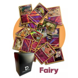 Pokémon Fairy Type TCG Assortment || Ultra Rare + 20 Random Cards + Deck Box