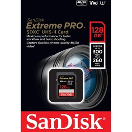 SanDisk Extreme PRO SDXC UHS-II 128GB Memory Card C10, U3, V90, HD Video Works with Nikon Z8 Mirrorless Camera 300MB/s (SDSDXDK-128G-GN4IN) Bundle with (1) Everything But Stromboli 3.0 SD Card Reader