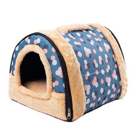 Rabbit Bed Tent Large Sleeping House Warm Fleece Hideout Foldable Cave Winter Hut for Rabbits Chinchillas Guinea Pigs Ferrets Hedgehogs Hamsters Rats and Cats