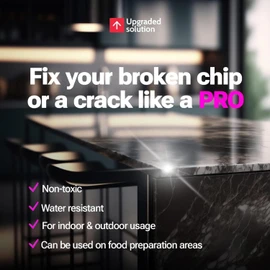 Granite, Marble and Acrylic Repair Kit (Clear/Transparent) - Fix Your Defects Like a Pro I Suitable for Most Repairs I Fix Broken Chips in Minutes