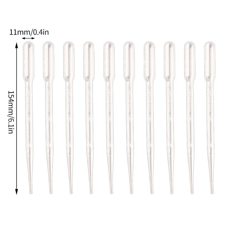 CARPEDIEM 100pcs 3ml Graduated Pipettes Disposable Refills Free Research Essential