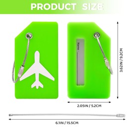 CPCOIN Suitcase Tags 2 Pack Silicone Durable Bendable Baggage Tag Unique Privacy Protection Traveling Luggage Must Have Labels Green Hawaiian