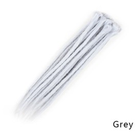 Dsoar 20 inch Dreadlock Extensions 12 Strands Synthetic Dreads Handmade Twist Braiding Hair Crochet Braids(Light Grey Color)