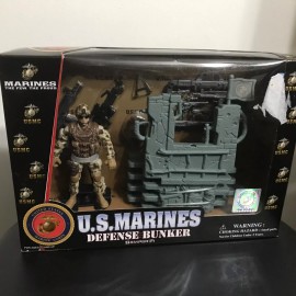 Excite U.S. Marines Defense Bunker Play Set Action Figure Gear Semper Fi USMC