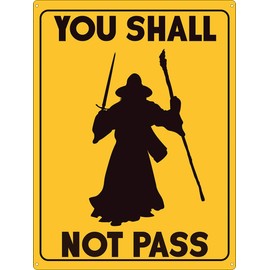 Letrero de estaño para letreros clásico de metal con texto "You Shall Not Pass", letrero de rancho hombre cueva granja, 8 x 12 pulgadas, decoración única de pared