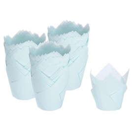 sourcing map 150pcs Tulip Cupcake Liners Greaseproof Baking Cups Paper Cupcake Wrappers Holders for Parties Weddings Birthdays, Blue