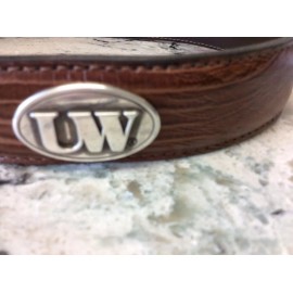 Enmon Men's Leather Belt with University of Washington Conchos 32 R+