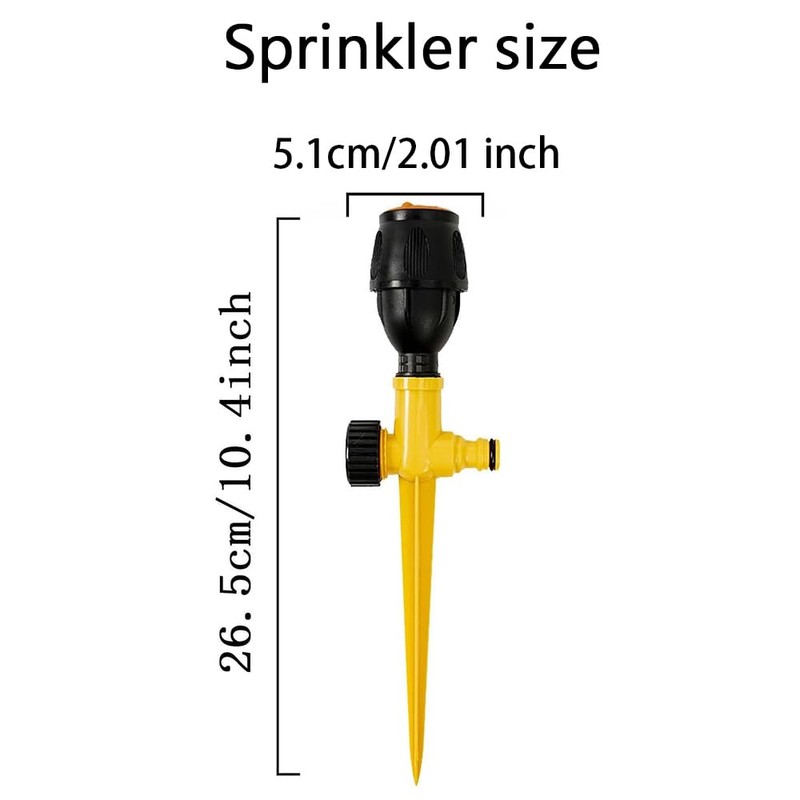LXLM 360° Rotating Garden Lawn Sprinkler, Yellow, Rotary, 3PCS