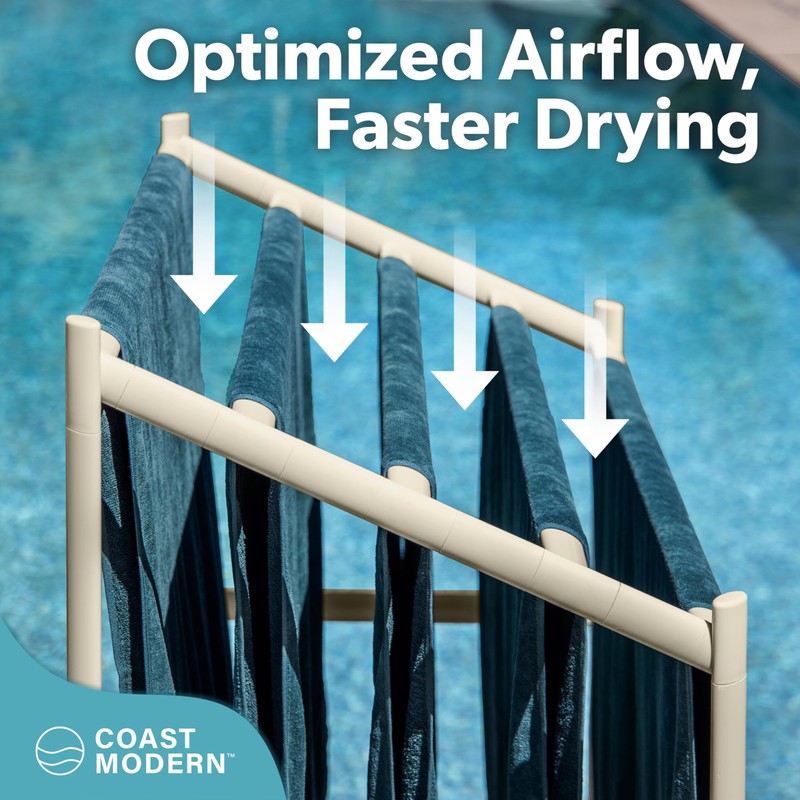 Coast Modern Pool Towel Rack – 5 Beach Towel PVC
