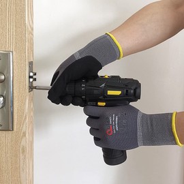 QEARSAFETY 6 Pairs Microfoam Nitrile Rubber Palm Coated Work Safety Gloves, Breathable, Abrasion, Logistics, Warehouse, General Purpose Use, Dexterity, Gray Color (XL)