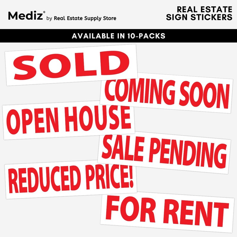 Real Estate Listing Vinyl Sign Stickers - Removable & Reusable