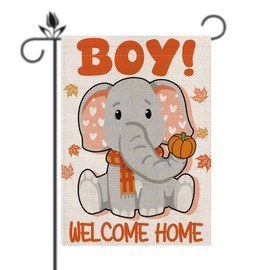 Fall Garden Flag Welcome Baby Boy Aumtumn Seasonal Flags for Farmhouse Yard Lawn Decor Vertical Double Sided 12.5 x 18 Inch