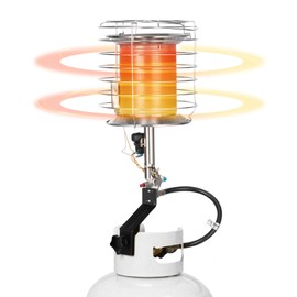 VEVOR Propane Tank Top Heater, 42000 BTU Rapid Heating 360-Degree Infrared Radiant Tank Top Gas Heater, Stepless Temperature Adjustment for Ice Fishing/Hunting/Outdoor Work, Single Burner