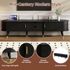 SOFTSEA Modern Fluted TV Stand with Charging Station for 80"+