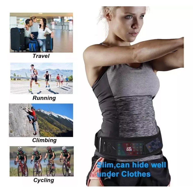 MIZETLI Cangurera Deportiva Con Cinturón Elástico Para Correr Gym