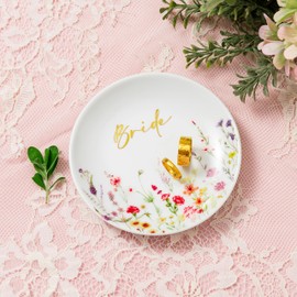 Crisky Bridal Shower Gifts for Bride, Cute Bride Gifts for Bride to Be Engagement Wedding Bachelorette Bridal Party, Trinket Jewelry Tray Ring Dish