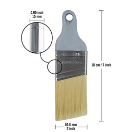 ROLLINGDOG 2" Small Cutting in Paint Brush - with Easy Contral Short Rubber Handle for Small Areas Cutting in and Trim Works(Pack of 2)