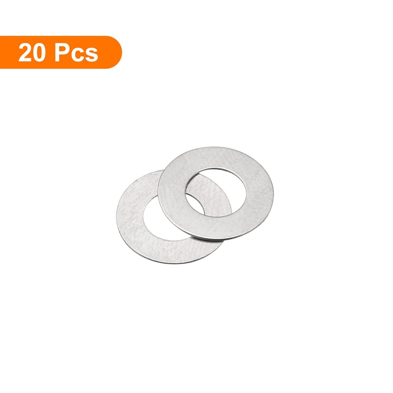 sourcing map M6 304 Stainless Steel Flat Washers, 20pcs 6x12x0.3mm