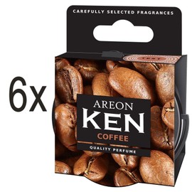 Areon Ken Lufterfrischer Dose Auto Kaffee Autoduft Duft Duftdose Wohnung Erfrischer 3D Set ( Coffee Pack x 6 )